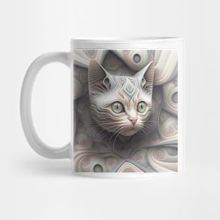 A Fractal Pattern Featuring A Kitten Mug